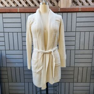Pink Rose Ivory Textured Knit Cardigan